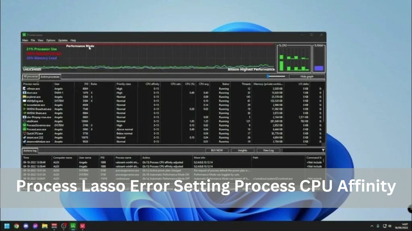 Process Lasso Error Setting Process CPU Affinity